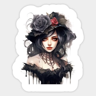 Gothic Roses Lady #1 Sticker